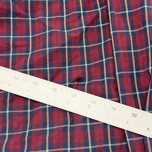 Abercrombie & Fitch Red Blue Plaid Mens XXL Americana Muscle Button Down Shirt - Picture 5 of 11